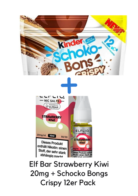 Elf Bar Elfliq set - Strawberry Kiwi 20mg+Kinder Schoko 12er