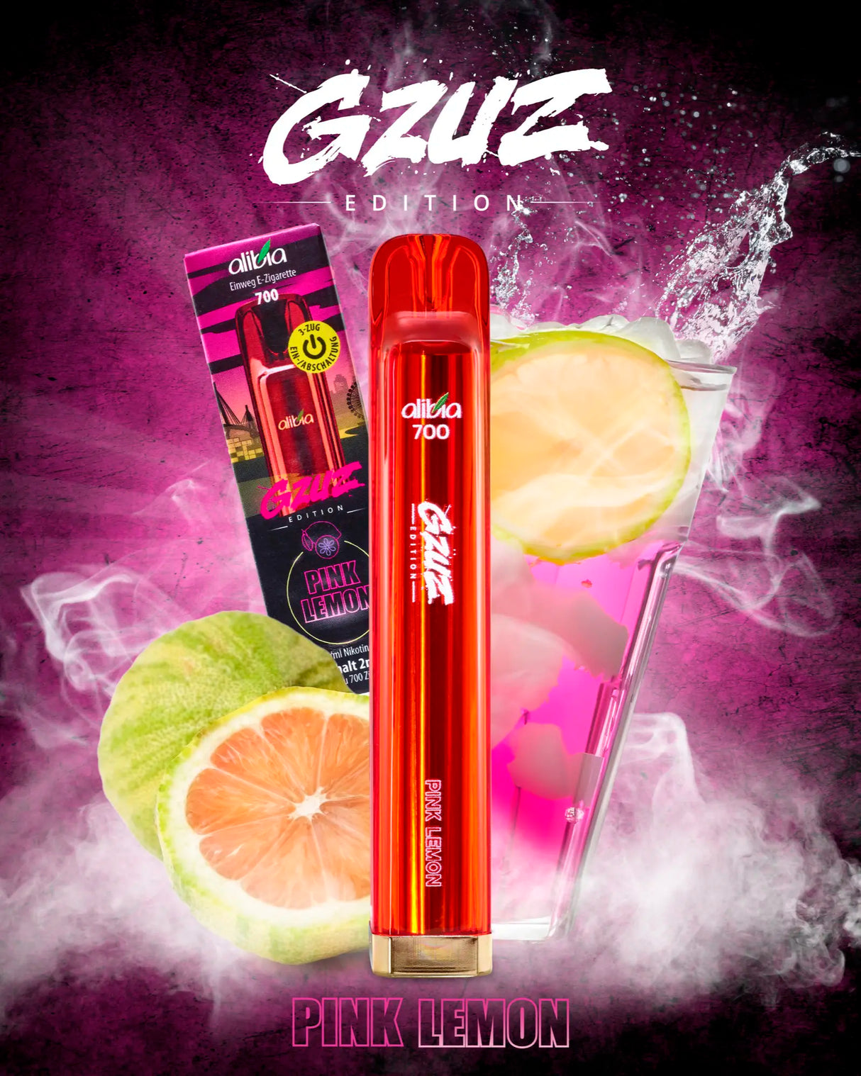 Crystal Einweg E-Zigarette Gzuz V2 - Geschmack: Pink Lemon