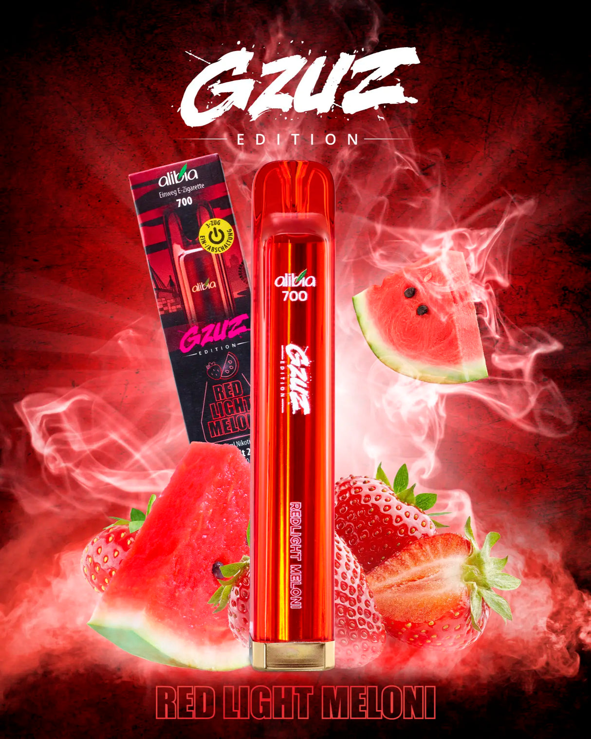 Crystal Einweg E-Zigarette Gzuz V2 - Geschmack: Redlight Meloni