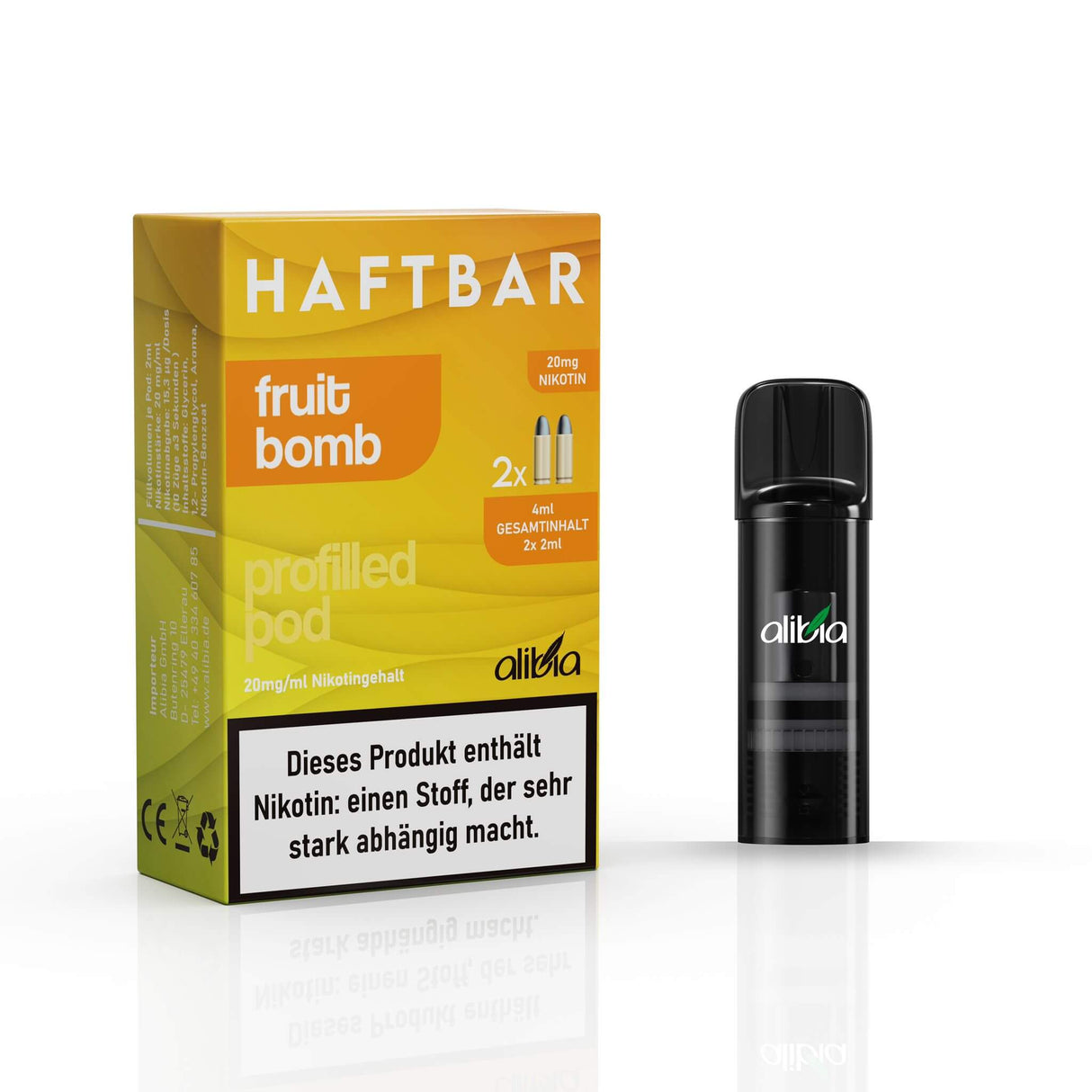 Haftbar Pods Fruit Bomb 20mg Nikotin 2er Pack