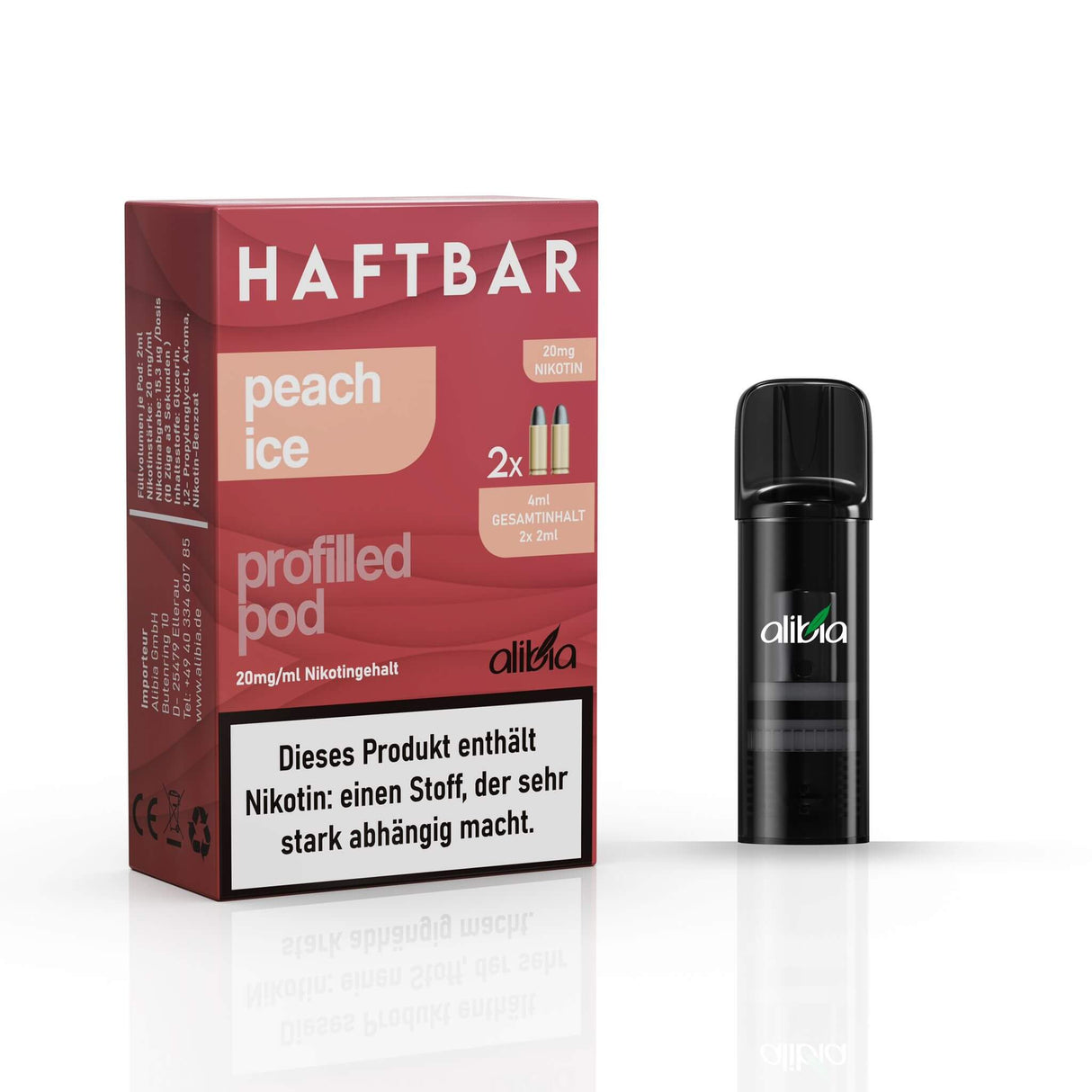 Haftbar Pods Peach Ice 20mg Nikotin 2er Pack