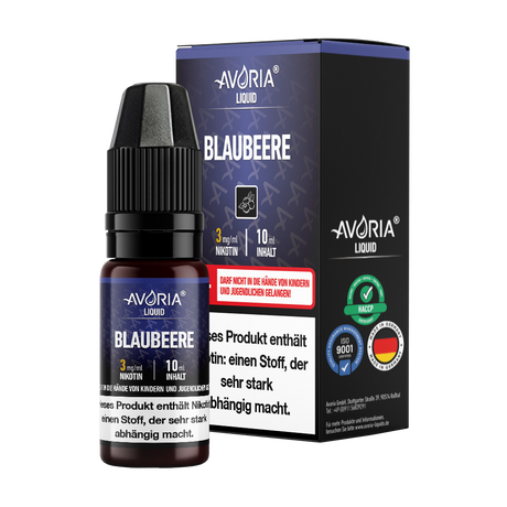 Avoria e-Liquid Blaubeere 10 ml –Intensiver Blaubeergeschmack, Nikotin