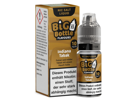 Big Bottle Indiana Tabak Nikotinsalz – Tabak mit süßer Note, 10 ml