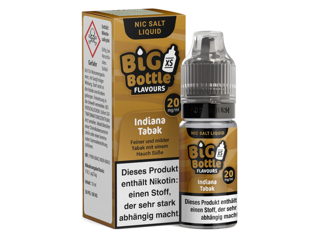 Big Bottle Indiana Tabak Nikotinsalz – Tabak mit süßer Note, 10 ml