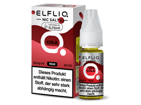 ELFLIQ Cola Nikotinsalz Liquid – Erfrischender Cola-Geschmack, 10 ml