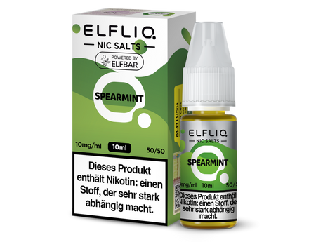 ELFLIQ Nikotinsalz Spearmint: Frische Minze in 10 ml Flasche