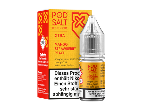 Pod Salt X: Mango Strawberry Peach Nikotinsalz Liquid – 10 ml