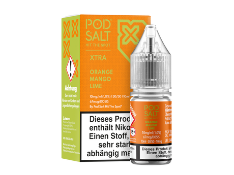 Pod Salt X: Orange Mango Lime Nikotinsalz Liquid – Fruchtige 10 ml