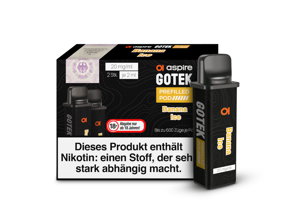 Aspire GoTek Pods – 2x 2 ml Nikotinsalz-Pods, Kompatibel mit GoTek X