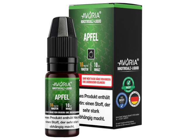 Avoria Apfel Nikotinsalz Liquid 10ml – Fruchtig & Erfrischend