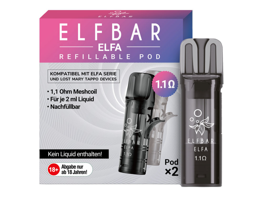 Jetzt Elfa Leer-Pod kaufen – 2 ml Tankvolumen, Mesh-Coil, kompatibel