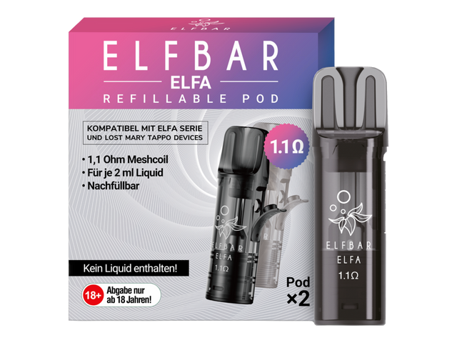 Jetzt Elfa Leer-Pod kaufen – 2 ml Tankvolumen, Mesh-Coil, kompatibel