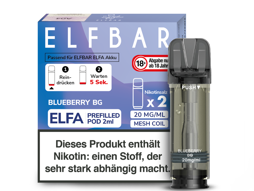 Elfbar Elfa Prefilled Pods – 20mg Nikotin / 0mg Nikotin