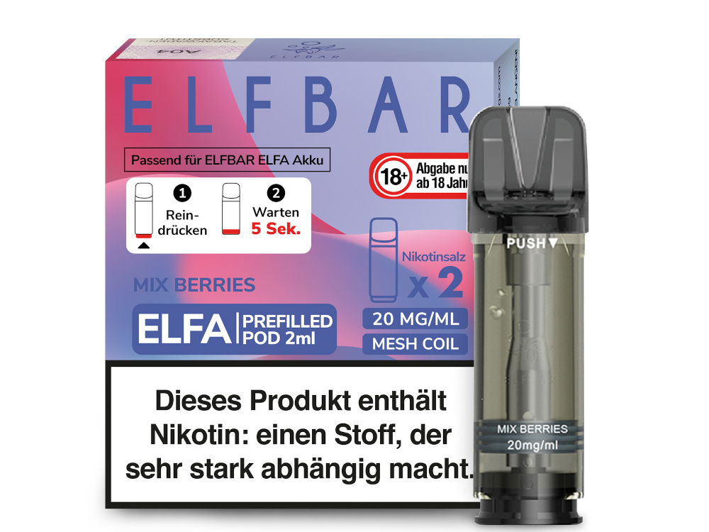 Elfbar Elfa Prefilled Pods – 20mg Nikotin / 0mg Nikotin