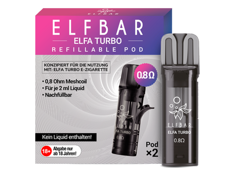 Elfbar - Elfa Turbo 0,8 Ohm Pod (2 Stück pro Packung)