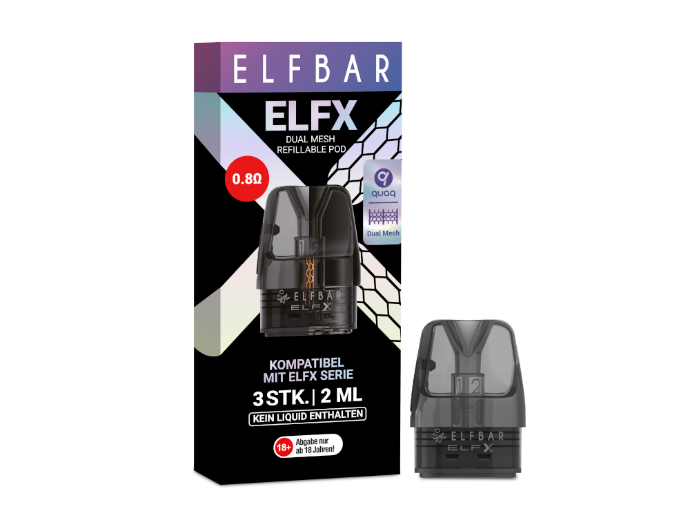 ELFX Pods von Elfbar – 0,6 Ohm & 0,8 Ohm, 3er Pack