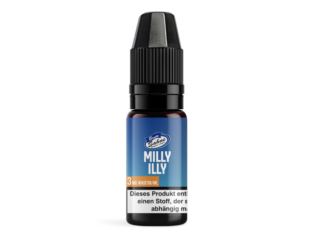 Erste Sahne Milly Illy Liquid – 10ml Vanillearoma, Verschiedene Nikotinstärken