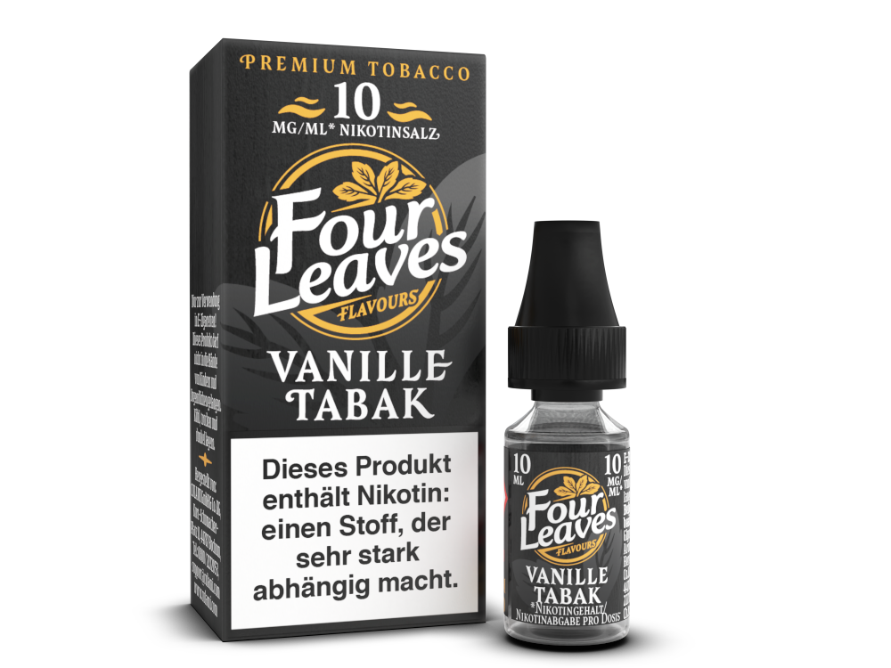 Four Leaves Vanille Tabak Nikotinsalz – 10 ml Verführerischer Tabakgeschmack