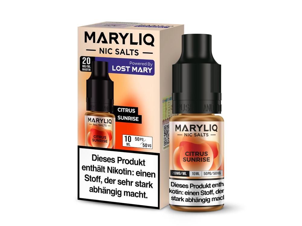 MARYLIQ Citrus Sunrise: Fruchtiges Nikotinsalz-Liquid