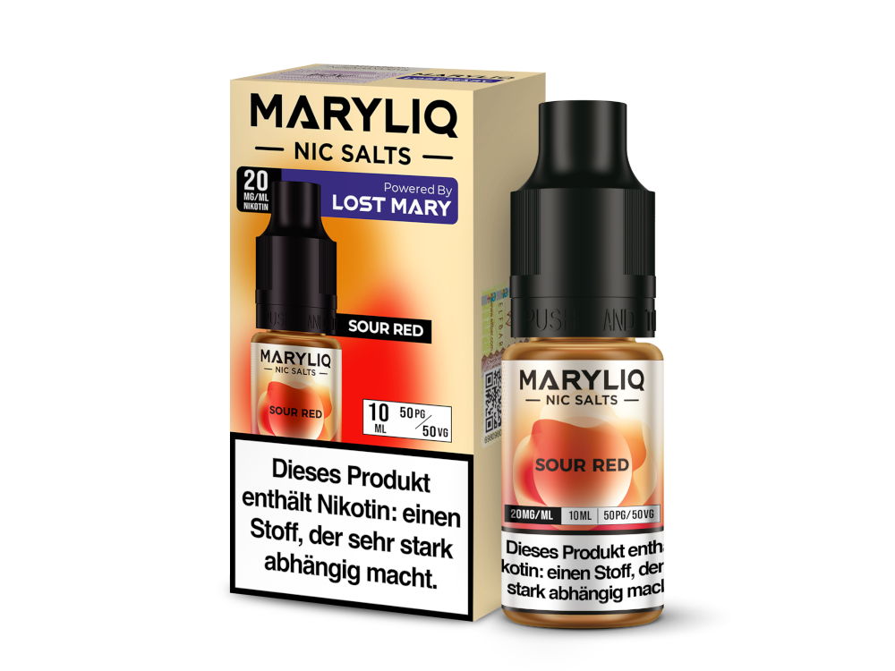 MARYLIQ Sour Red – Erfrischendes Nikotinsalz in 10 ml Flasche