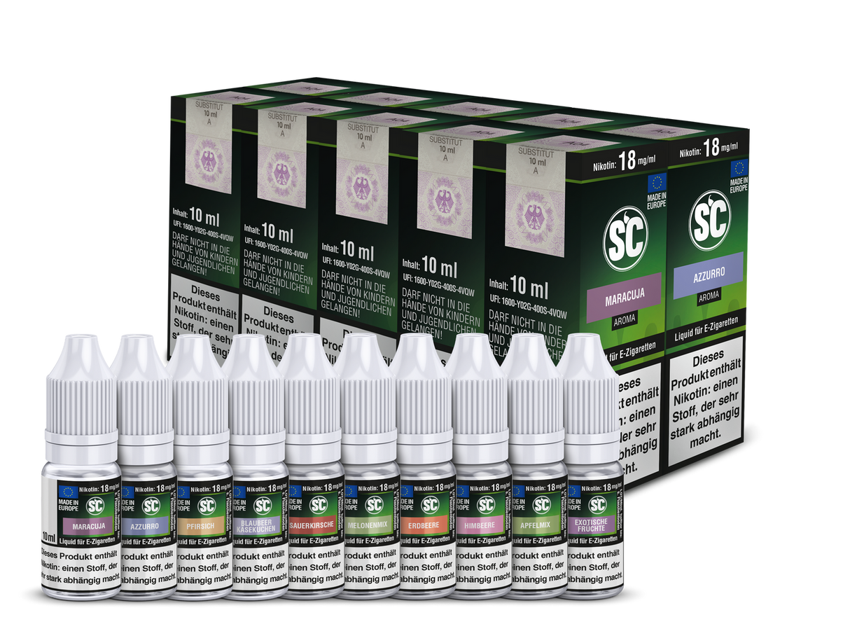 SC Fruit Probierbox: 10 Fruchtige E-Liquids für E-Zigaretten