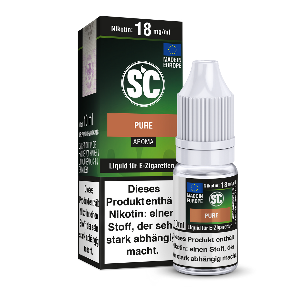 SC Pure Tabak E-Zigaretten Liquid - Hochwertig, rein und geschmackvoll