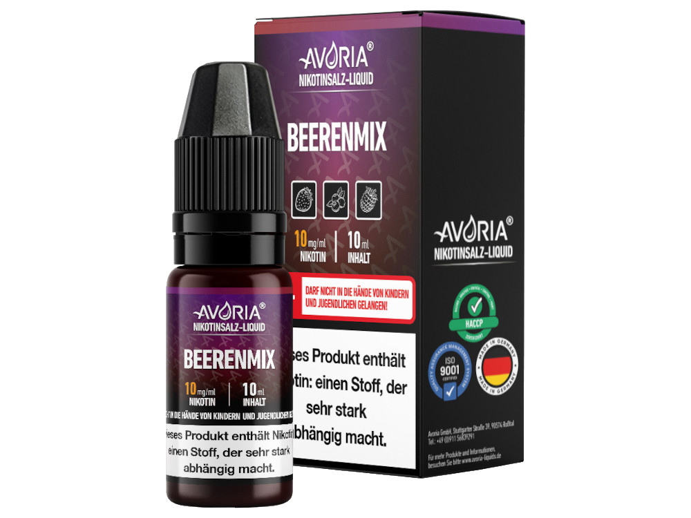 Avoria Beerenmix Nikotinsalz Liquid 10 ml –Intensiver Beeren-Geschmack