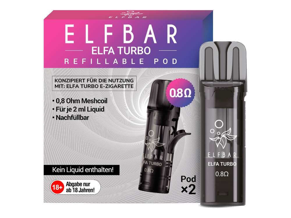 Elfbar - Elfa Turbo 0,8 Ohm Pod (2 Stück pro Packung)