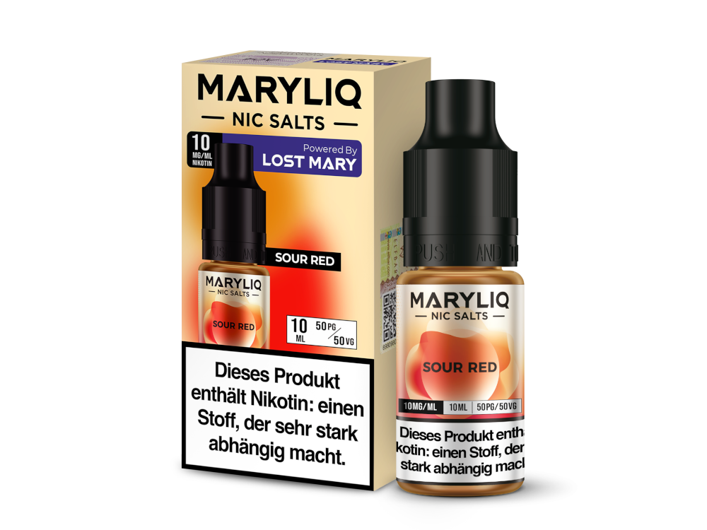 MARYLIQ Sour Red – Erfrischendes Nikotinsalz in 10 ml Flasche